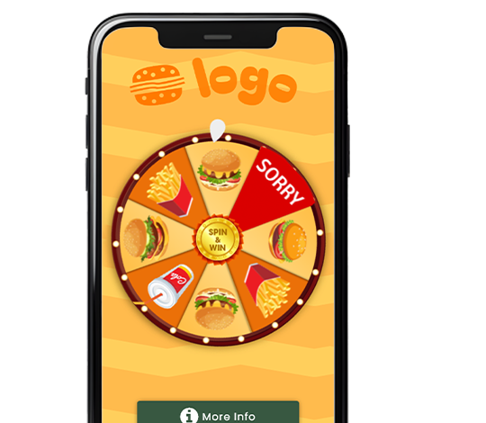 Digital Spin Wheel Coupon on a smartphone